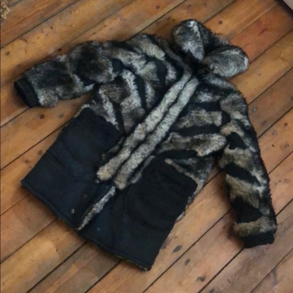 Coach authentic leather and shearling coat